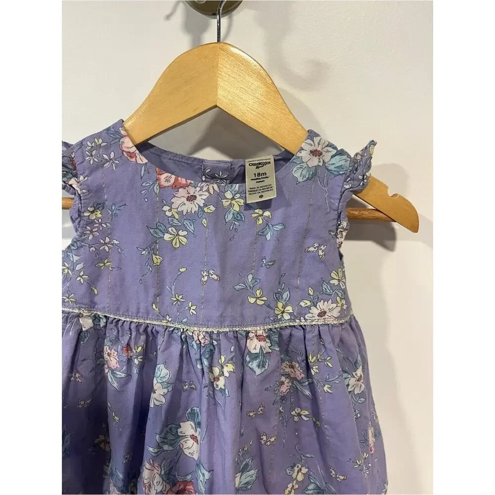 Oshkosh Bgosh Purple Floral Sparkle Dress